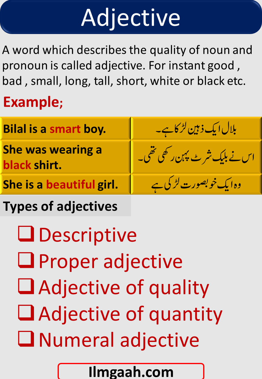 Types Of Adjectives And Examples
